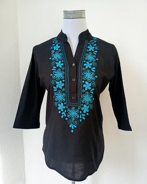 Blusón Mabel | Turquesa | Negra