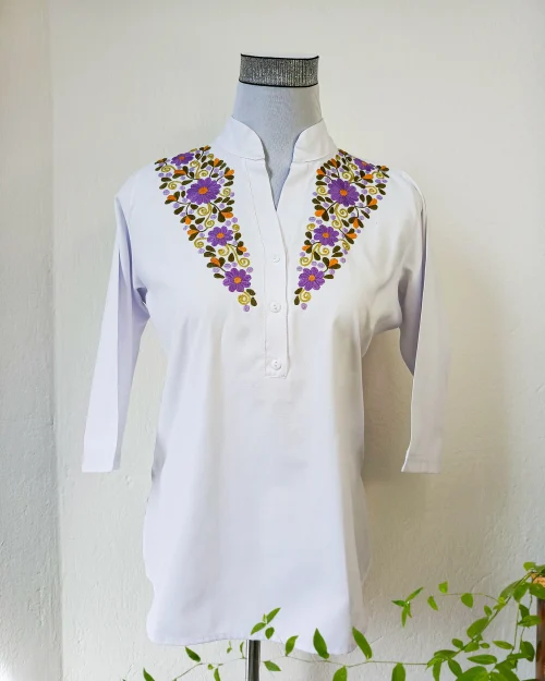 Bluson Mabel | Lilas Margaritas | Blanca