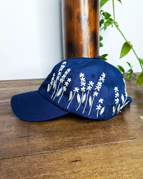 Gorra bordada | Perlas | Azul
