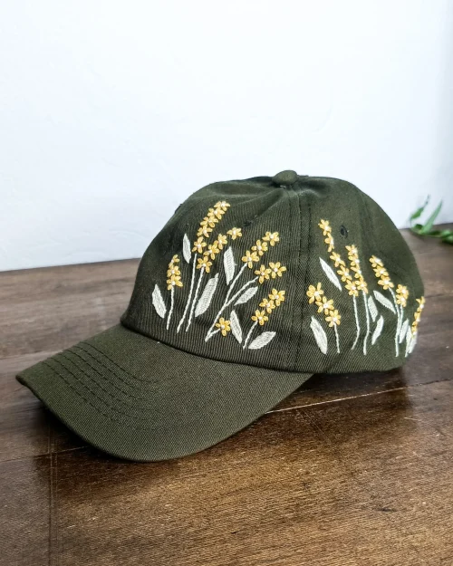 Gorra bordada | Miel | Verde