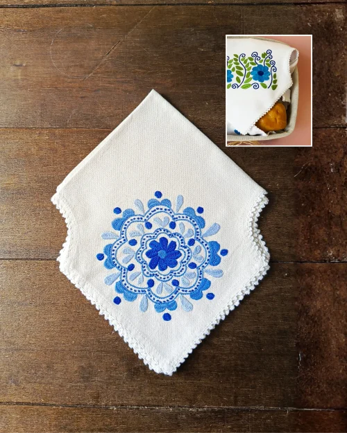 Panera Medallón Azules | Blanco