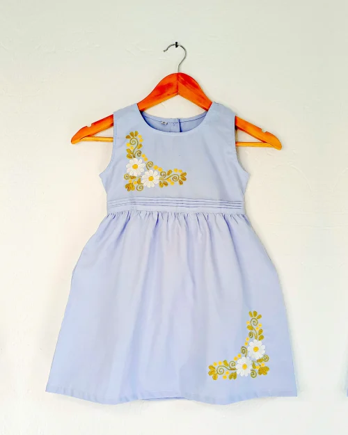 Vestido Jimena | Margaritas Perla | Celeste