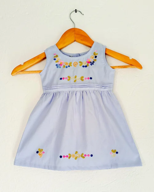 Vestido Jimena | Timbrado Rosado | Celeste