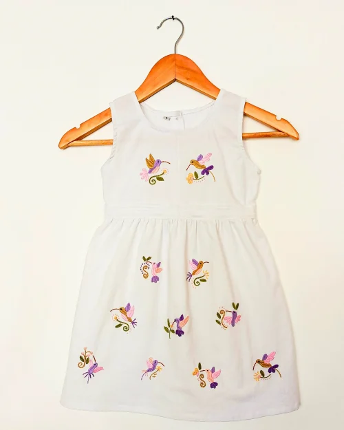 Vestido Jimena | Colibrí Pastel | Blanco