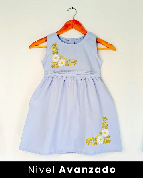 KIT Vestido Niña Margarita Perla | Celeste