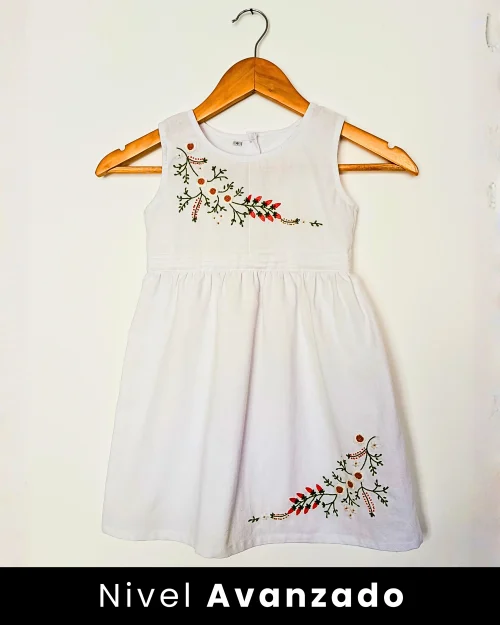 KIT Vestido Niña Rositas Perla | Blanco